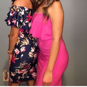 Pretty Little Thing Strapless Pink Midi Dress